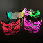 Acrylic LED Luminous Glasses Glow Party Glasses Neon Light up Visor Eyeglasses DJ Bar Party Eyewear for Halloween Christmas